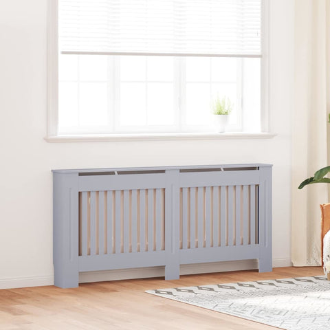 Radiator Cover 2 pcs Grey 172 x 19 x 81.5cm Engineered Wood 3403234