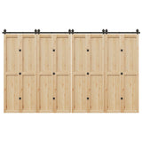 Sliding Door Hardware Kit 366 cm Steel Black 3295801