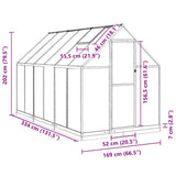 Greenhouse with Base Frame Green 334x169x202 cm Aluminium 3266330