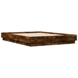 Bed Frame with LED without Mattress Smoked Oak 120x190 cm Small Double 3209825