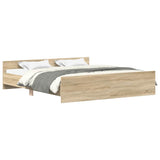 Bed Frame without Mattress Sonoma Oak 200x200 cm 3203735
