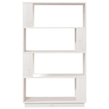 Book Cabinet/Room Divider White 80x25x132 cm Solid Wood Pine 814060