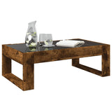 Coffee Table with Infinity LED Smoked Oak 90x53x30 cm 847641