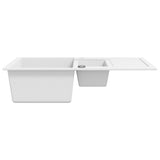 144859 Granite Kitchen Sink Double Basins White