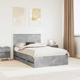 Bed Frame with Drawer Concrete Grey 120 x 190 cm Engineer Wood 3411141