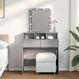 Dressing Table with LED Grey Sonoma 80x41x144.5 cm 848183