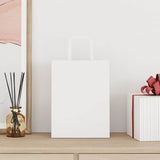 Paper Bags 250 pcs with Handles White 21x11x28 cm 4101839