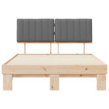 Bed Frame with Upholstered Headboard Light Grey 135 x 190 cm 877499