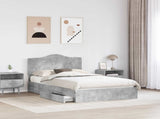 Storage Bed Concrete Grey 135 x 190 cm Engineered Wood 3413516