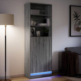 Highboard with LED Grey Sonoma 69x32.5x200 cm Engineered Wood 3307910