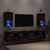 TV Cabinets with LED Lights 2 pcs Smoked Oak 30.5x30x60 cm 836996