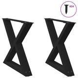 Coffee Table Legs 2 pcs Black 50x cm Steel 4012704
