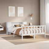 Bookcase Bed without Mattress White 150x200 cm King Solid Wood Pine 3321660