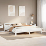 Bed Frame without Mattress White 180x200 cm Super King Solid Wood Pine 855559