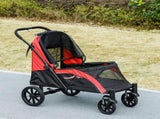Easy Folding Pet Stroller for Large Dogs with 4 Big Wheels, Shock Absorb Frame, Safety Leashes, T3398P349609