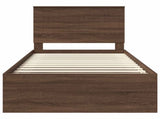 Bed Frame with Headboard Brown Oak 100 x 200 cm Solid Pine Wood 3411052