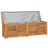 Garden Storage Box with Bag 175x50x55 cm Solid Wood Teak 363273