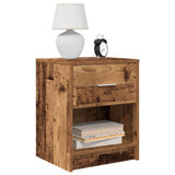 Bedside Cabinets 2 pcs with Drawer Old Wood 40x34x50 cm 858782