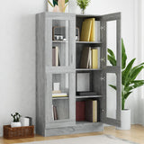 Vitrine Cabinet Grey Sonoma 82,5x30,5x150 cm Engineered Wood 815118