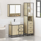 ZNTS 3 Piece Bathroom Furniture Set Sonoma Oak Engineered Wood 3301166