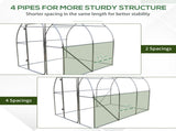 Large Polytunnel Walk In Greenhouse, Plant Gardening Tunnel Green House with Metal Hinged Door, T3398P318833