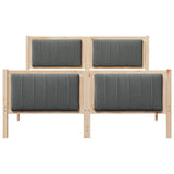 Bed frame Brown and dark grey 135 x 190 cm Solid pine wood 878480