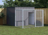 Chicken Cage with Run Anthracite 165x251x181 cm Galvanised Steel 172367