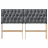 Upholstered Headboard Dark Grey 160 cm Solid Pine Wood 879330