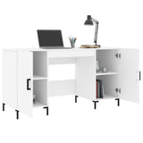 Desk White 140x50x75 cm Engineered Wood 829548