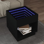 ZNTS Coffee Table with Infinity LED Black 50x50x50 cm 847652