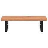 Basin Shelf Wall Mounted Steel and Solid Wood Beech 3302369
