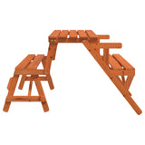 Picnic Table with Benches Solid Wood Fir 2-in-1 Convertible 4008992
