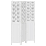 Room Divider 3 Panels White Solid Wood Paulownia 358718