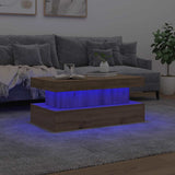 Coffee Table with LED Lights Artisian Oak 90x50x40 cm 857715