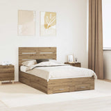 Bed Frame with Drawer Artisan Oak 135 x 190 cm Engineered Wood 3411987
