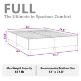 Bed Frame without Mattress Dark Grey 137x190 cm Full Fabric 347204