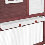 Chicken Coop with Nest Box Mocha and White Solid Fir Wood 170866