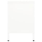 TV Cabinet White 105x35x52 cm Steel and Glass 336059