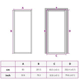 Home Door 83 x 201.5 x 3.5 cm Aluminium and Tempered Glass 42025244