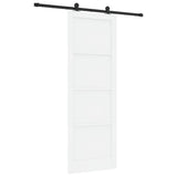 Sliding Door White and Black 83 x 232 cm Solid Pine Wood 3333341