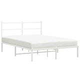 Metal Bed Frame without Mattress with Headboard White 135x190cm 355413