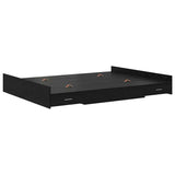 Storage Bed Frame Black Oak 140 x 190 cm Engineered Wood 3335310