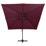 Cantilever Garden Parasol with Double Top 300x300 cm Bordeaux Red 312380
