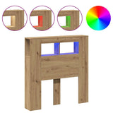 LED Headboard Artisan Oak 100x18.5x103.5 cm Engineered Wood 857683