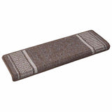 Self-adhesive Stair Mats 15 pcs 65 x 21 x 4 cm Non-Slip Brown 42011456
