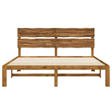 Double Bed Frame with Headboard ROSTOCK Natural 180 x 200 cm 3405495