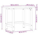 Workbench 100x60x81.5 cm Solid Wood Oak 3309670