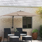 Garden Parasol Taupe 248.5 x 247.5 x 160 cm Polyester and Steel 42003254