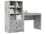 Desk with Drawer with Shelf with Storage 2 pcs Concrete Grey 3337308