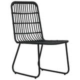 Dining Set Black Poly rattan, powder-coated steel, glass Regular 3060250